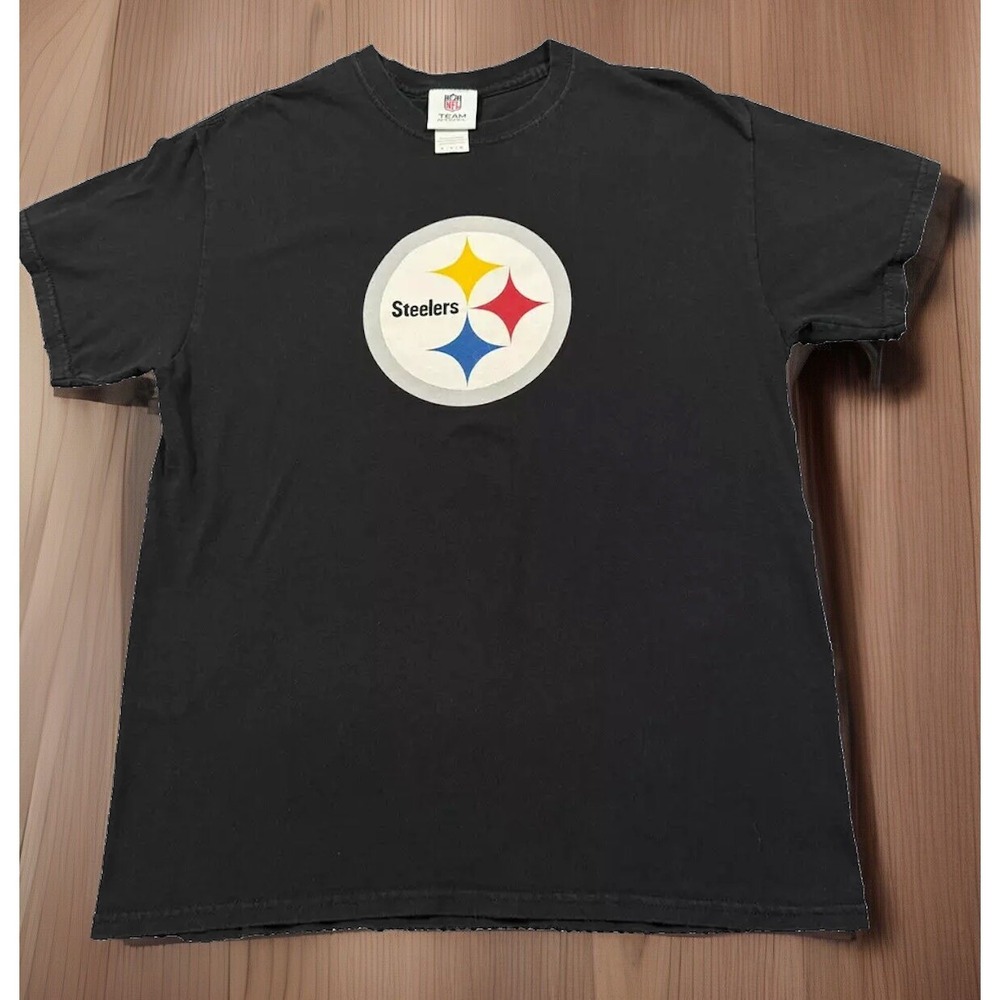 Vintage Pittsburgh Steelers T-Shirt NFL Brand Classic Black Top Size Med